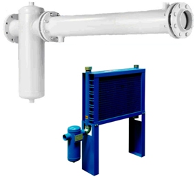 Compressed air aftercoolers for compressed air systems